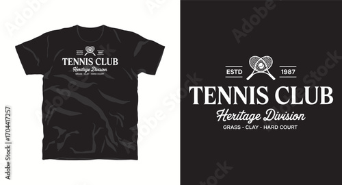 Tennis Club t shirt design, vector graphic, typographic poster or tshirts street wear and Urban style