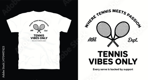 Tennis vibe only typography t shirt design, vector graphic, typographic poster or tshirts street wear and Urban style