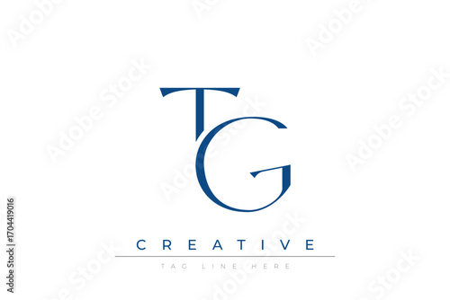 Blue stylized letters TG combined in a modern design on a clean white background, evoking professionalism and creativity. Ideal for branding, business identity, and corporate representation concepts.