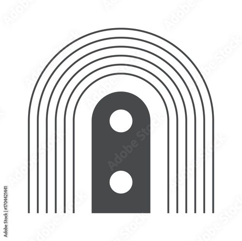 Arched mid century geometric form