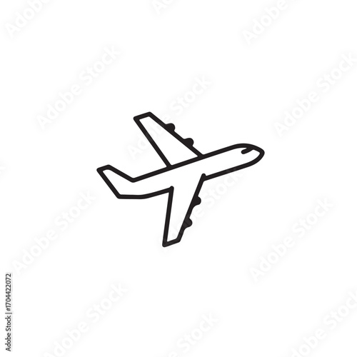 airplane icon vector illustration on white background 