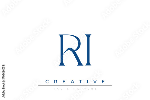 Blue stylized letters RI combined in a modern design on a clean white background, evoking professionalism and creativity. Ideal for branding, business identity, and corporate representation concepts.
