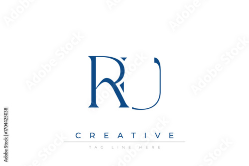 Blue stylized letters RU combined in a modern design on a clean white background, evoking professionalism and creativity. Ideal for branding, business identity, and corporate representation concepts.