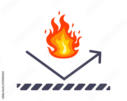 Fabric Features Fireproof Filled Icon Vector Illustration
