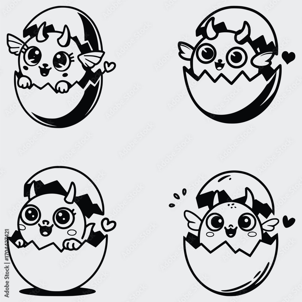 Fototapeta premium Baby Dragon SVG Bundle, Animal SVG, Dragon SVG