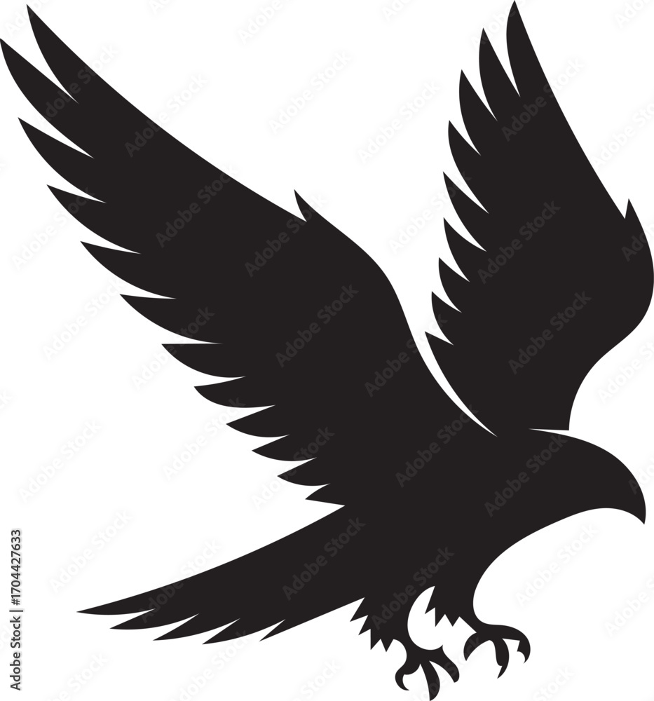 Fototapeta premium Soaring Eagle Silhouette Majestic Bird in Flight Symbol of Freedom and Power