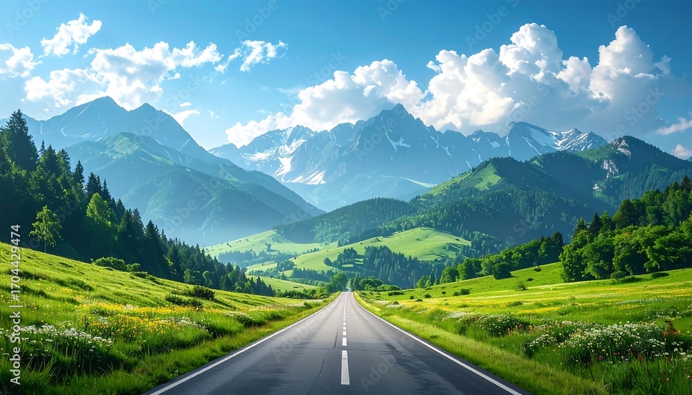 Naklejka premium Scenic mountain road