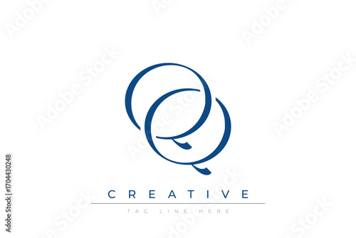 Blue stylized letters QQ combined in a modern design on a clean white background, evoking professionalism and creativity. Ideal for branding, business identity, and corporate representation concepts.