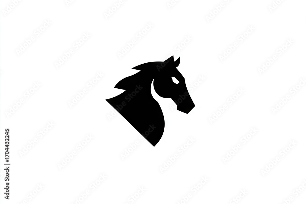 Fototapeta premium Silhouette of a horse's head.