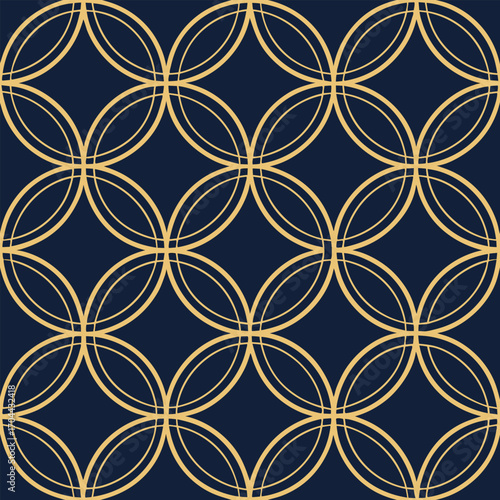 Geometric Art Deco Pattern With Interlocking Circles