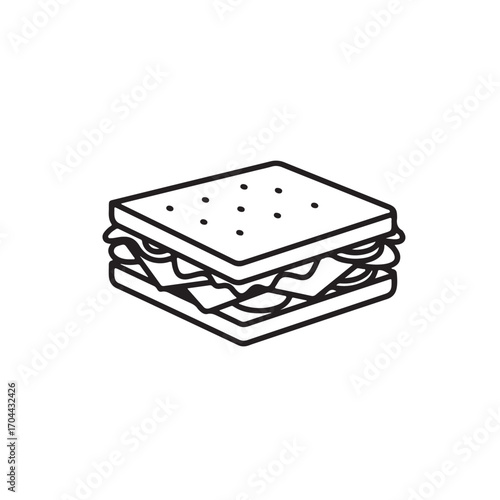 stack of sandwiches vector icon on white background 