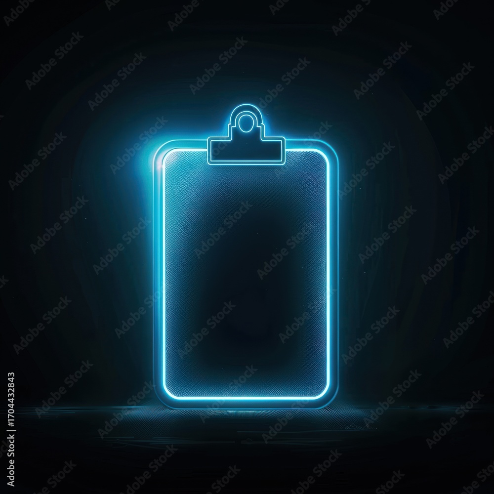 Obraz premium Neon clipboard graphic design