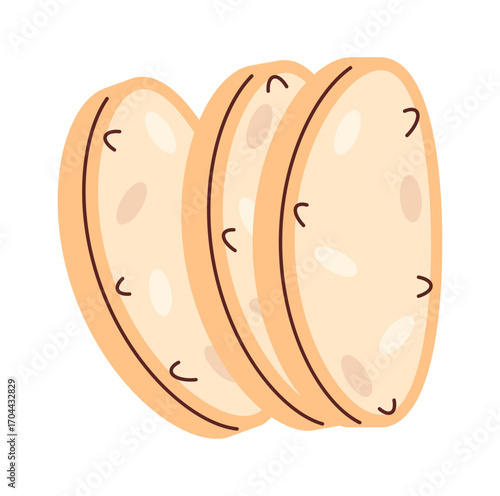 Rice crispbread hand drawn snack