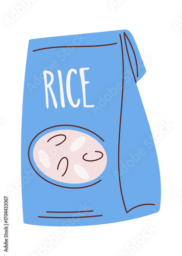 Rice pocket package hand drawn