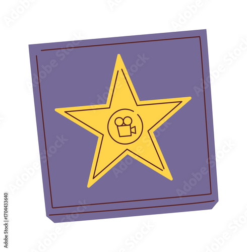 Golden reward star with film