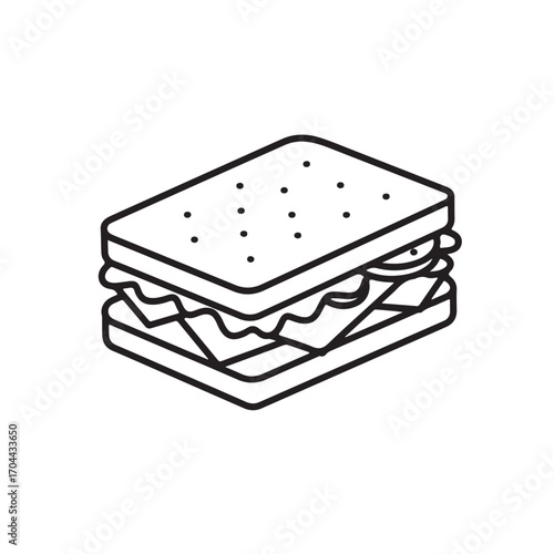 sandwich with cheese and bread vector icon on white background 