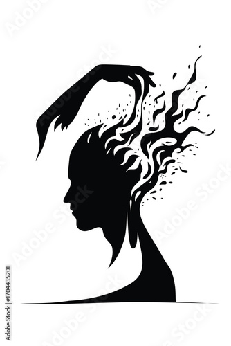 Manipulation, head, hand, manipulator, narcissist, psychology, success, artwork, vector