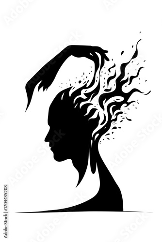Manipulation, head, hand, manipulator, narcissist, psychology, success, artwork, vector