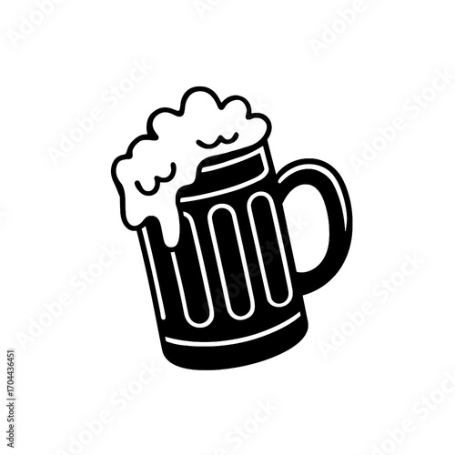 Black and White Beer Mug Splash Vector Illustration

 
