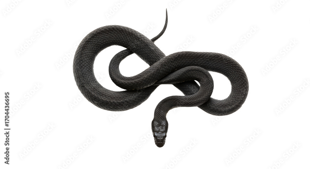 Obraz premium Top View Of Dangerous Snake isolated on white background PNG 