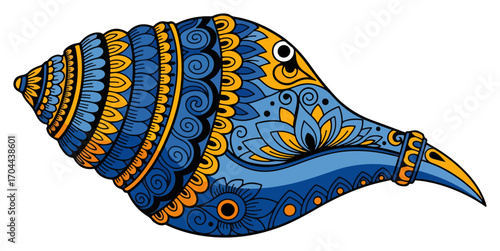 Ornate Shankha Conch Shell a Hindu Religious Symbol
