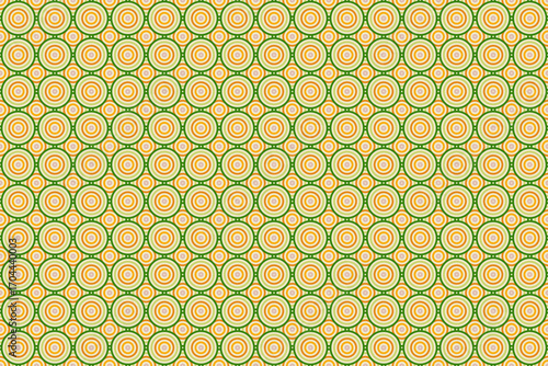 Green organic circle background. Abstract asian seamless pattern