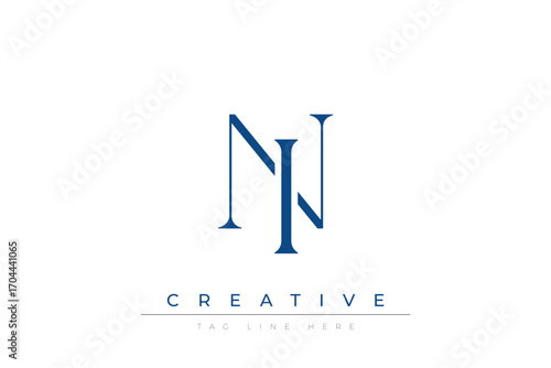 Blue stylized letters NI combined in a modern design on a clean white background, evoking professionalism and creativity. Ideal for branding, business identity, and corporate representation concepts.