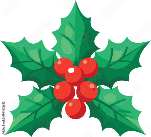 Festive Holly Berry Illustration A Classic Christmas Decoration Depiction