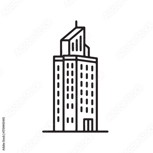 Building vector icon  on wight brackground