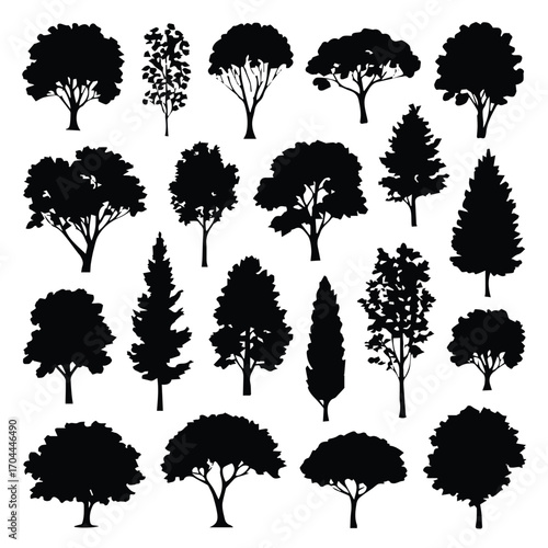 nature inspired tree silhouette vector pack ai eps jpeg png high resolution scalable design asset