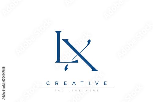 Blue stylized letters LX combined in a modern design on a clean white background, evoking professionalism and creativity. Ideal for branding, business identity, and corporate representation concepts.
