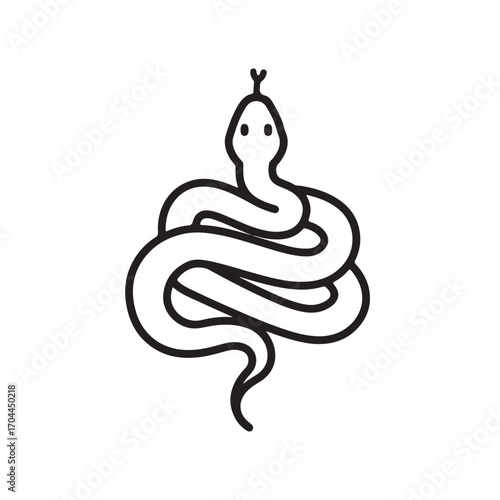 Abstract snake silhouette vector  icon on white background