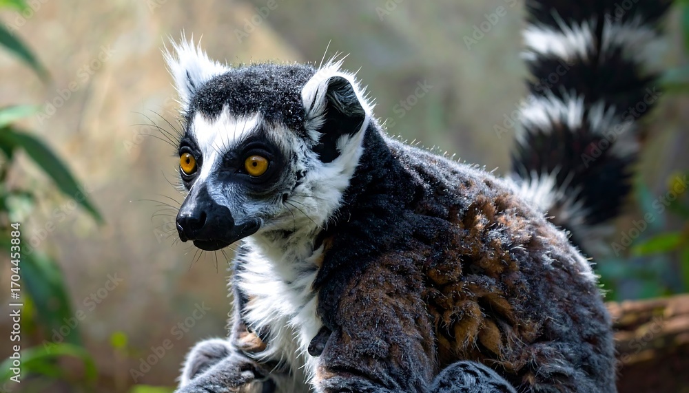 Fototapeta premium Close-up of a ring-tailed lemur