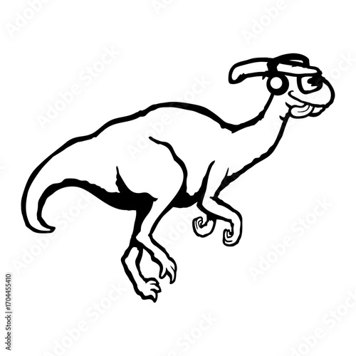 Parasaurolophus Dino Sunglasses Headphone Party Music Club Disko