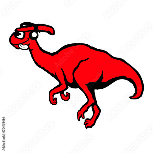 Parasaurolophus Dino Sunglasses Headphone Party Music Club Disko