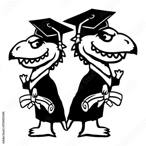 2 Dino College Degree School Certification Student Team