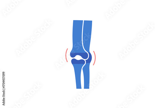 Medical illustration of human knee joint pain, depicting inflammation and discomfort. This conceptual graphic highlights common orthopedic issues and anatomical health concerns
