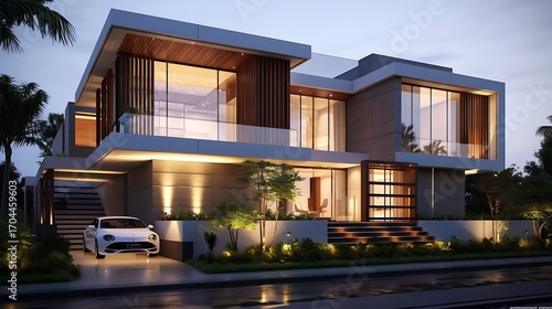 Contemporary home design embodying modern luxury and architectural finesse offering visual harmony