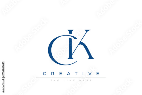 Blue stylized letters CK combined in a modern design on a clean white background, evoking professionalism and creativity. Ideal for branding, business identity, and corporate representation concepts.