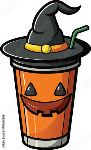 Witch Pumpkin Spice Latte Halloween Pumpkin Drink Cup