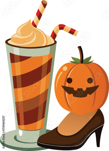 Witch Pumpkin Spice Latte Halloween Pumpkin Spice Drink Shoe