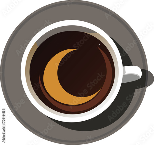 Dark Americano Halloween Coffee Cup Crescent Moon Design