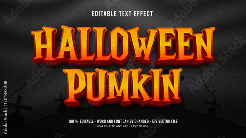 halloween pumkin editable text effect