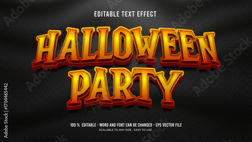 halloween party editable text effect