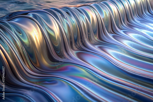 Abstract liquid light waterfall motion fluid texture iridescent flowing energy