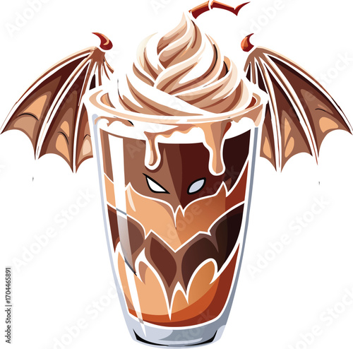 Haunted Mocha Drink Bat Wings Chocolate Drink Fantasy