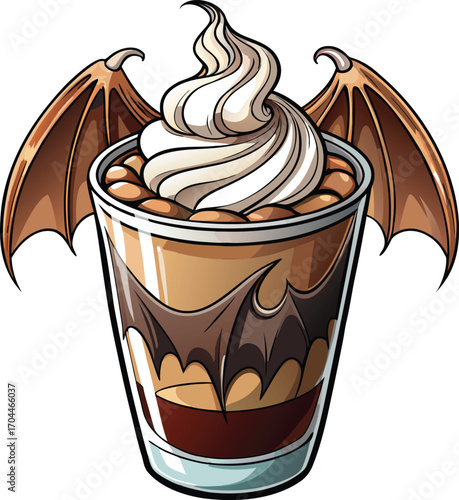 Haunted Mocha Drink Bat Wings Dessert Cocktail Drink