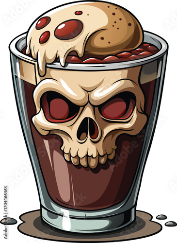 Haunted Mocha Drink Skull Drink Pizza Cookie Art