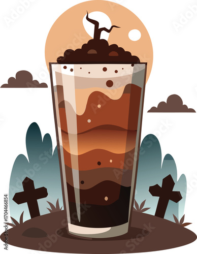 Haunted Mocha Drink Halloween Coffee Drink Grave