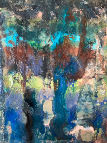 Wallpaper Mural abstract textured background in blue and green tones Torontodigital.ca